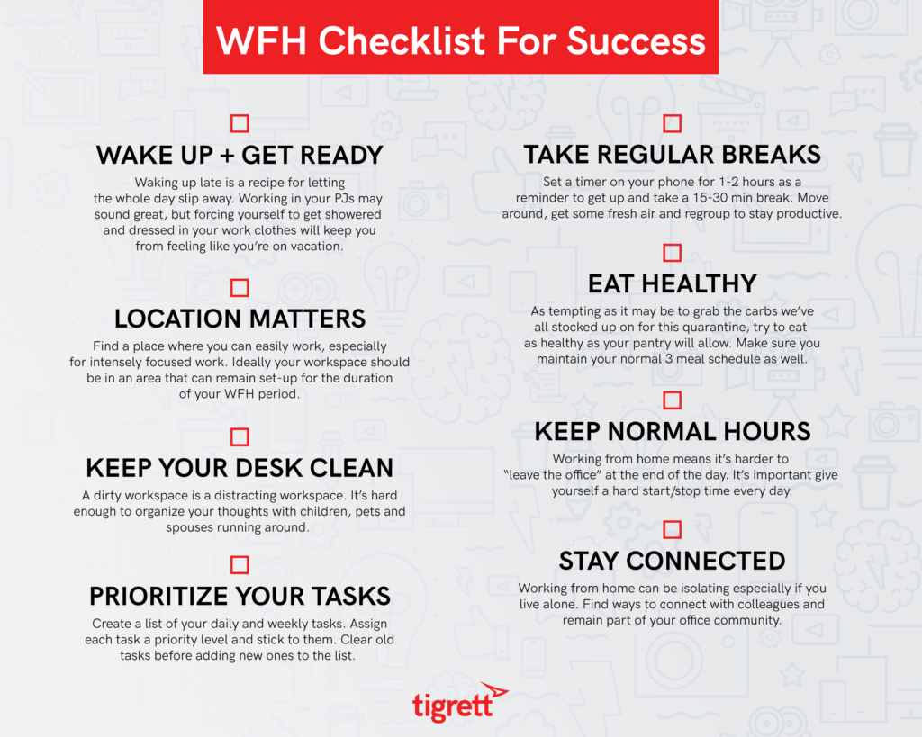 Work from home productivity checklist