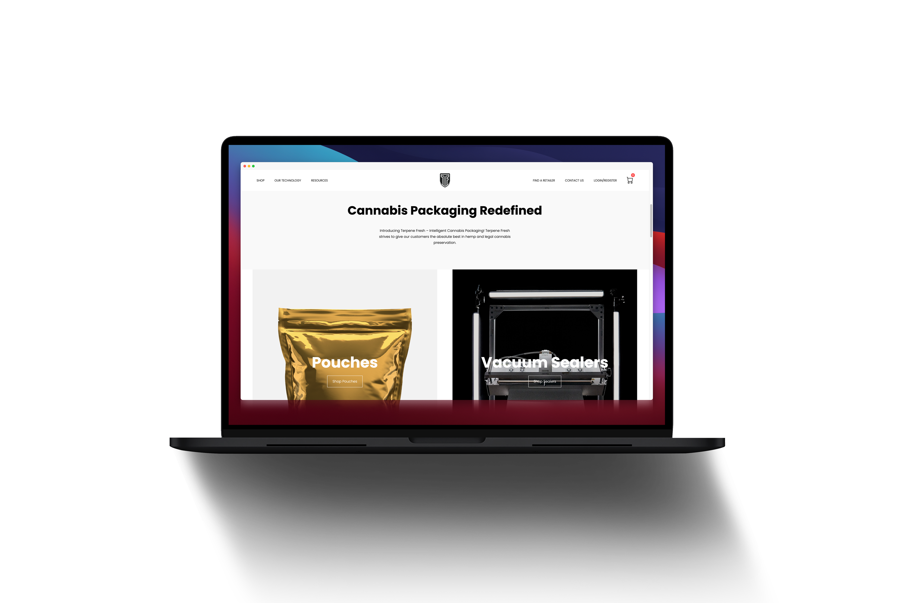 Terpene_Laptop-Mockup Ecommerce Website Shopping Page